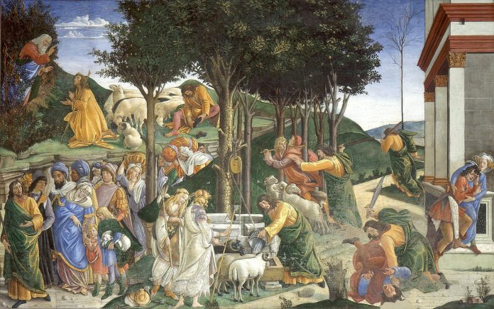 As provações de Moisés - afresco de Sandro Botticelli (1481-1482)